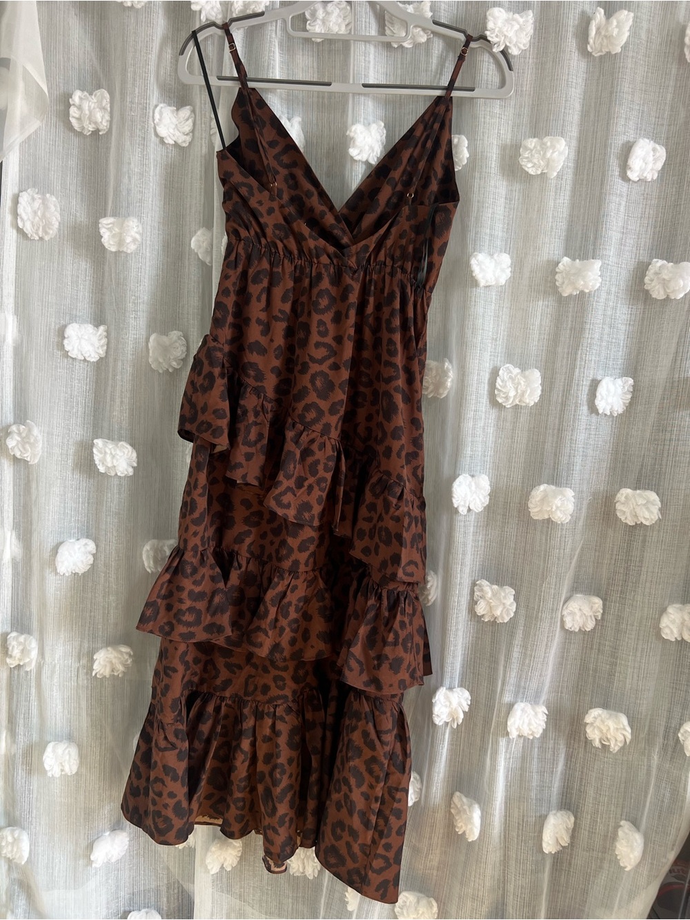 Hello Molly Brown Leopard Print Tiered Midi Dress - Picture 2 of 4